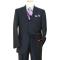Mantoni Navy With Lavender Pinstripes Super 140's 100% Virgin Wool Suit 71106